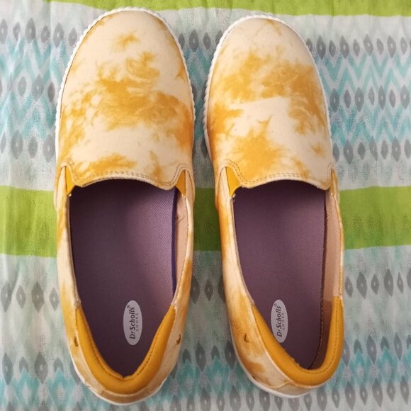 Dr. Scholls Deck Shoes Jot It Down Yellow Tie Dyed Slip-On Size 6.5 - Picture 1 of 15